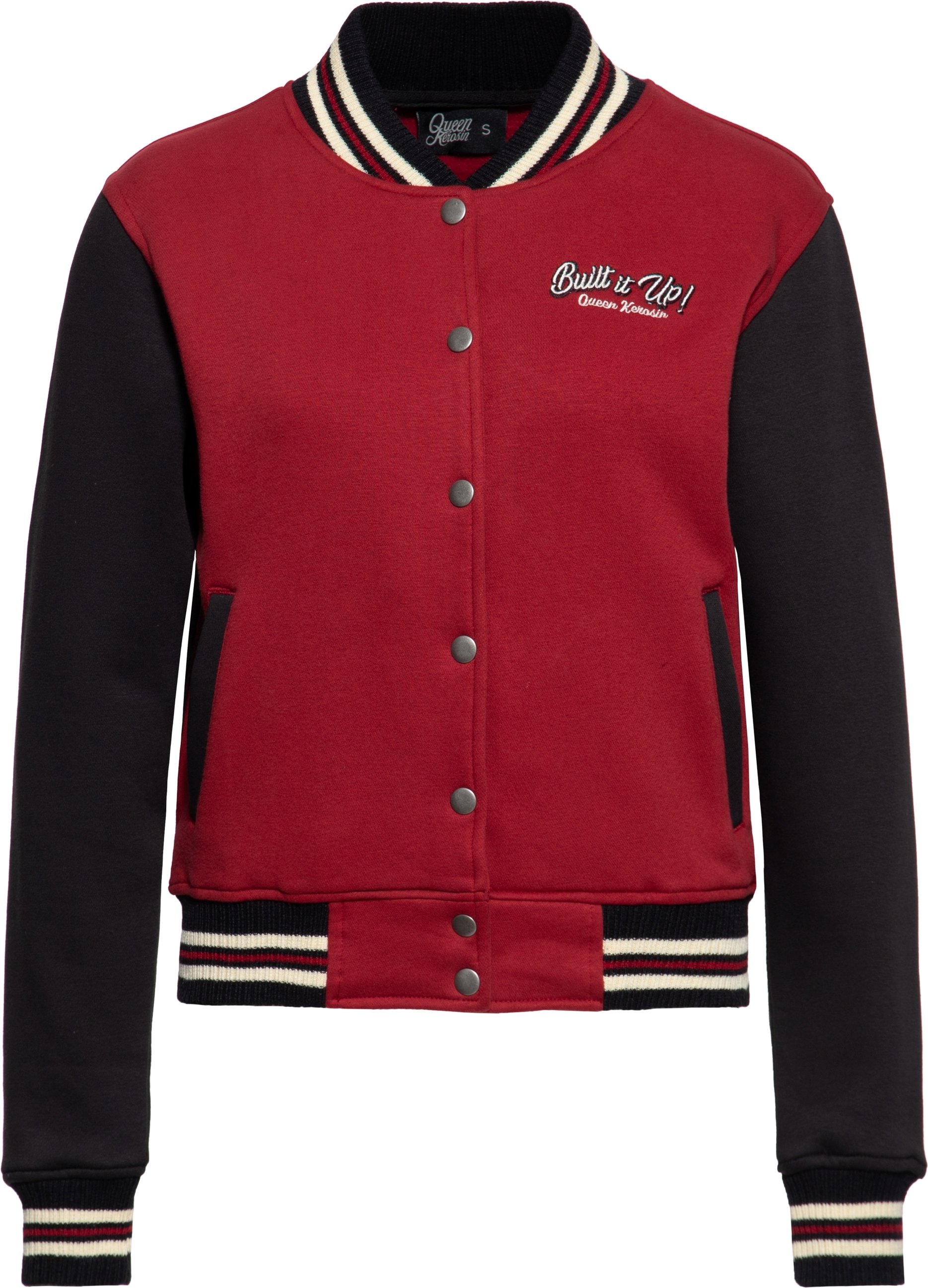 Queen Kerosin Damen College Jacke Built it up! rot