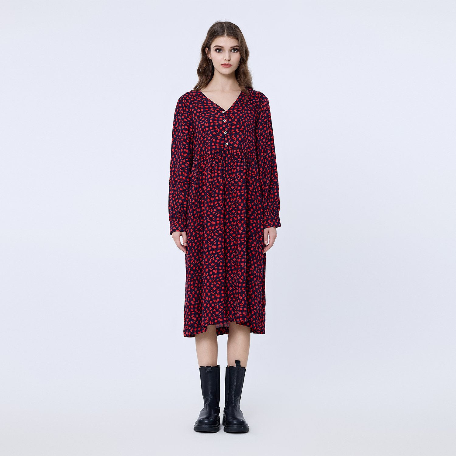 Lockeres Hemd-Kleid im Retro-Stil