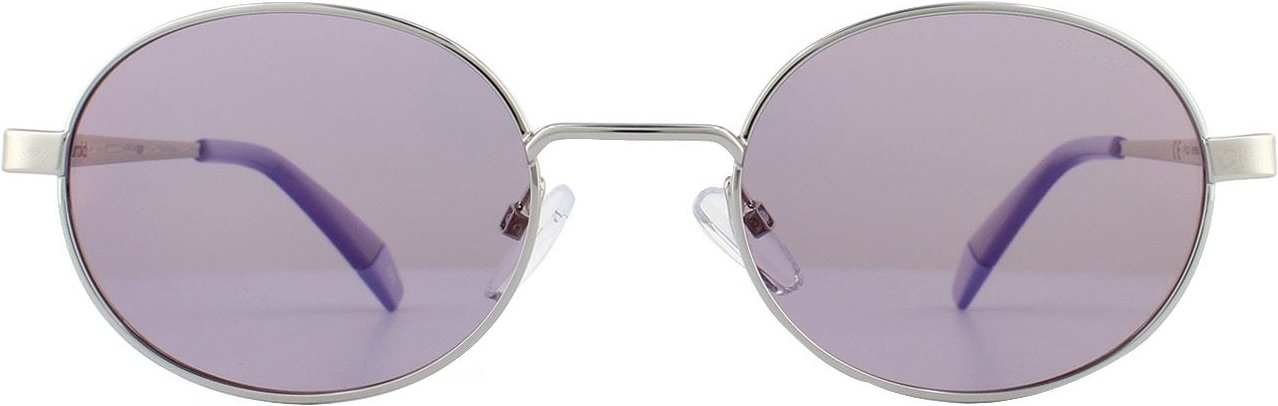 Polaroid Oval Unisex lila Silber lila polarisierte Sonnenbrille