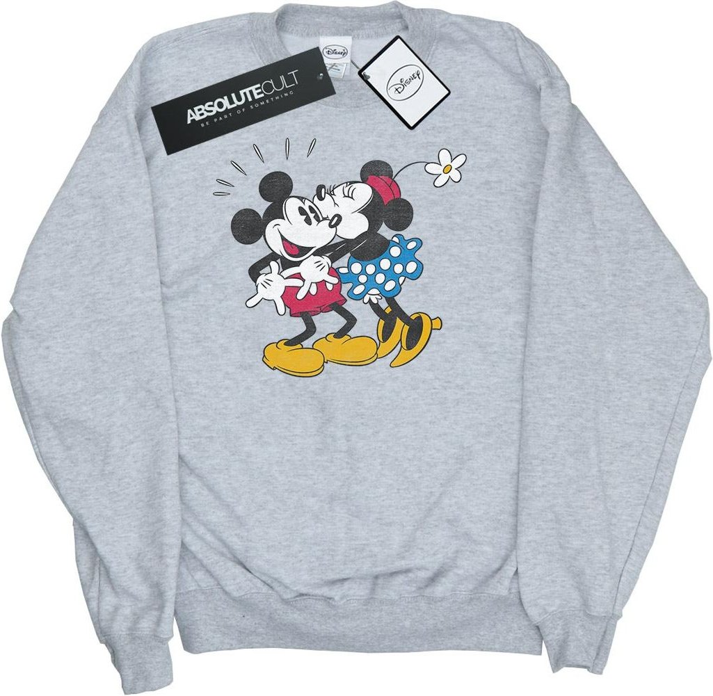Disney - "Mickey Mouse Mickey And Minnie Kiss" Sweatshirt für Herren (Grau)