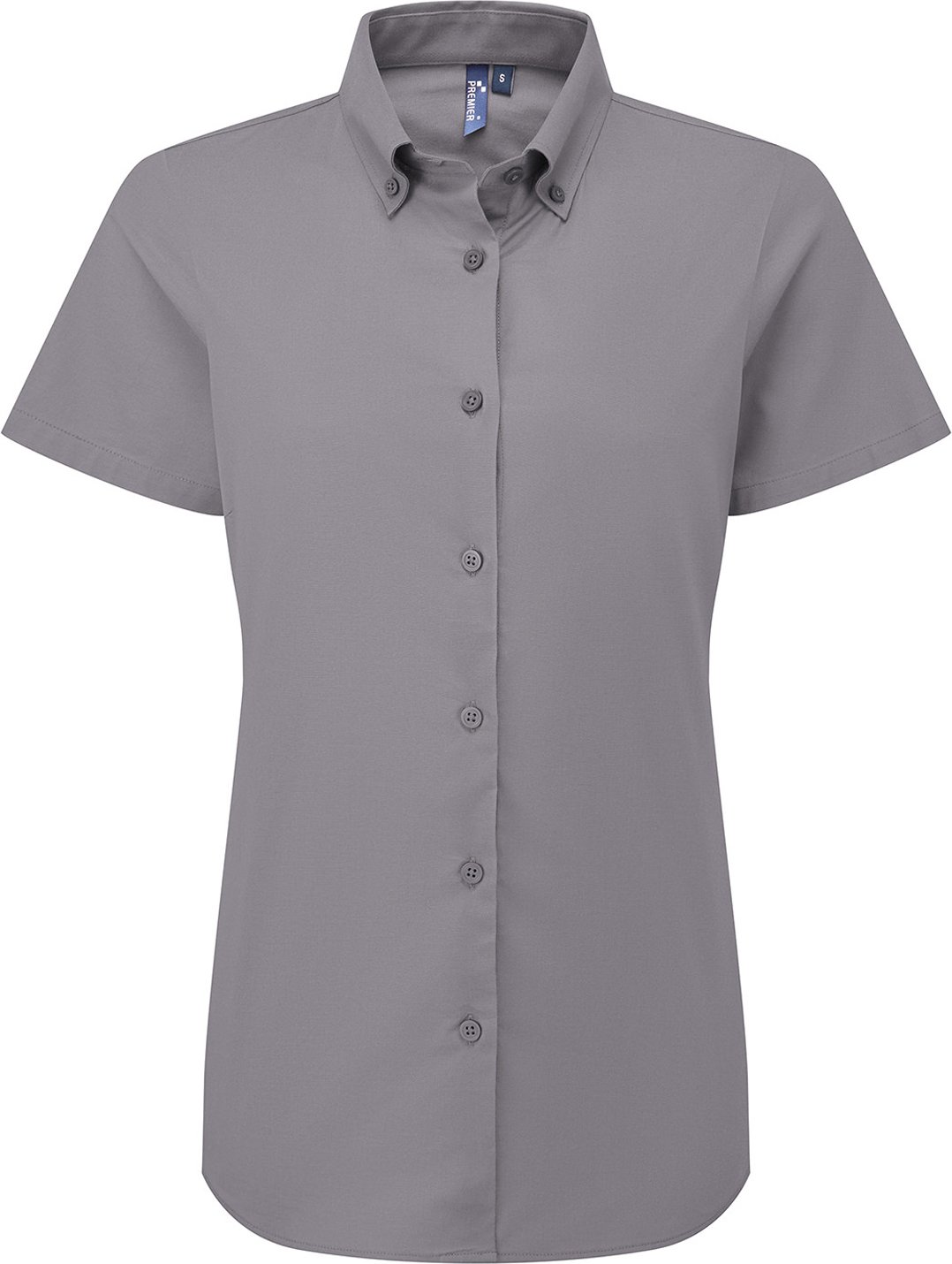 Premier - "Supreme" Formelles Hemd für Damen kurzärmlig (Stahlgrau)