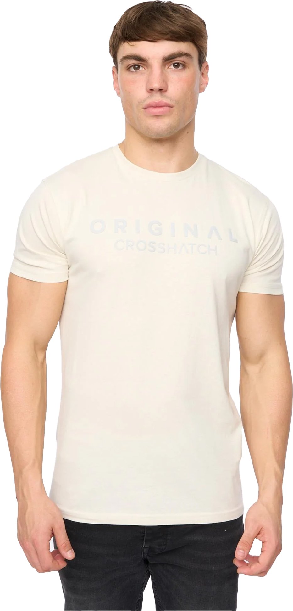 Crosshatch - "Demiwear" T-Shirt für Herren (Naturweiß)