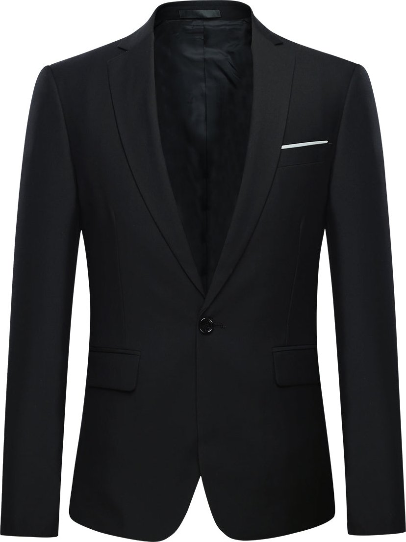 Schwarzer stylischer Blazer mit einem Knopf, lässiger Blazer