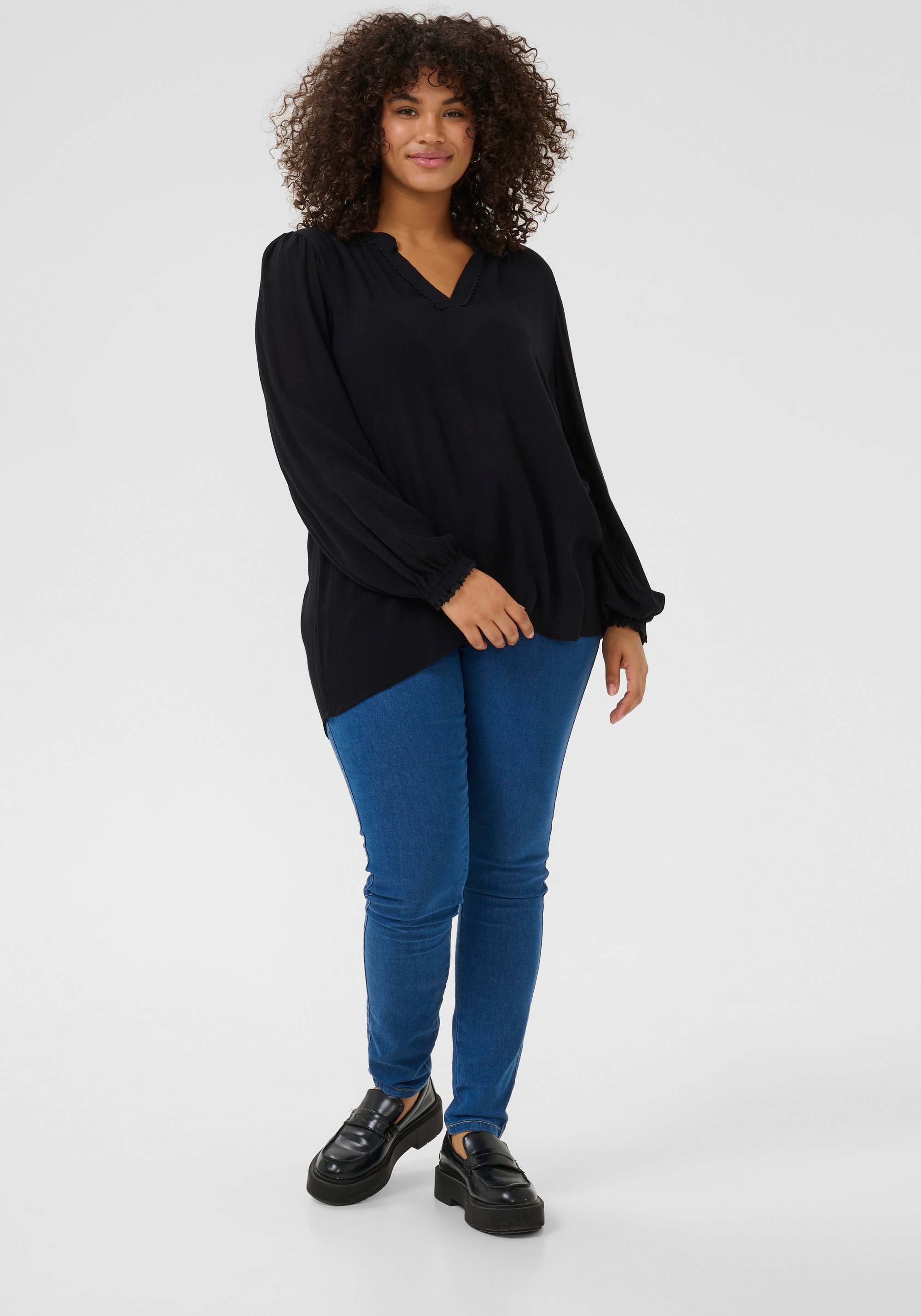 Thumbnail - Langarm-Bluse Loose fit Black