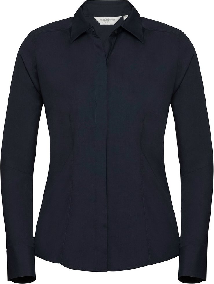 Russell Collection - Formelles Hemd für Damen Langärmlig (Schwarz)