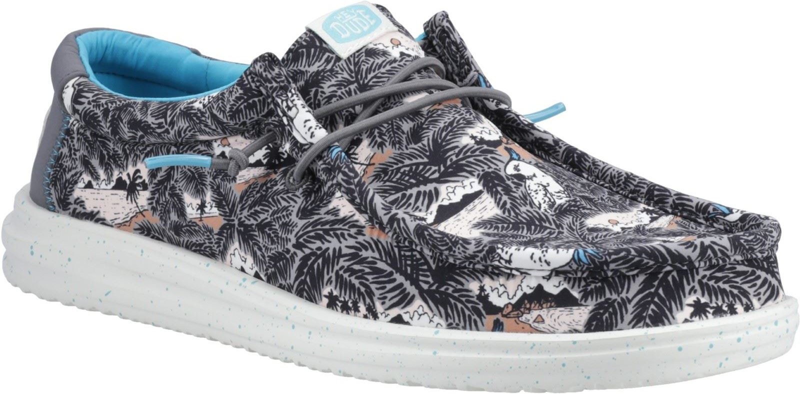 HEYDUDE Wally H2O Tropical Nylon Herren Schwarz Tropical Bootsschuhe