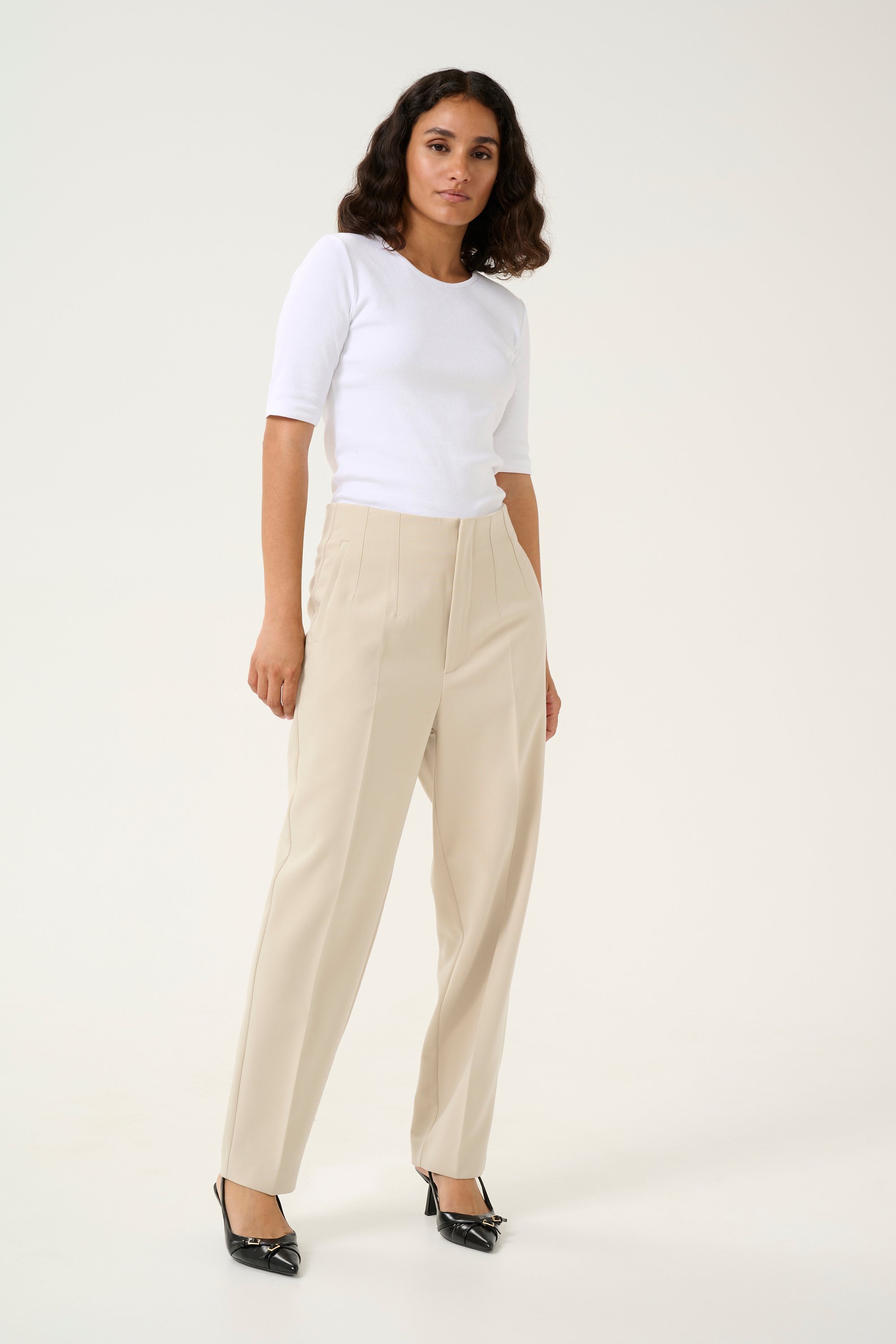 Thumbnail - Pants Suiting Regular fit Feather Gray beige