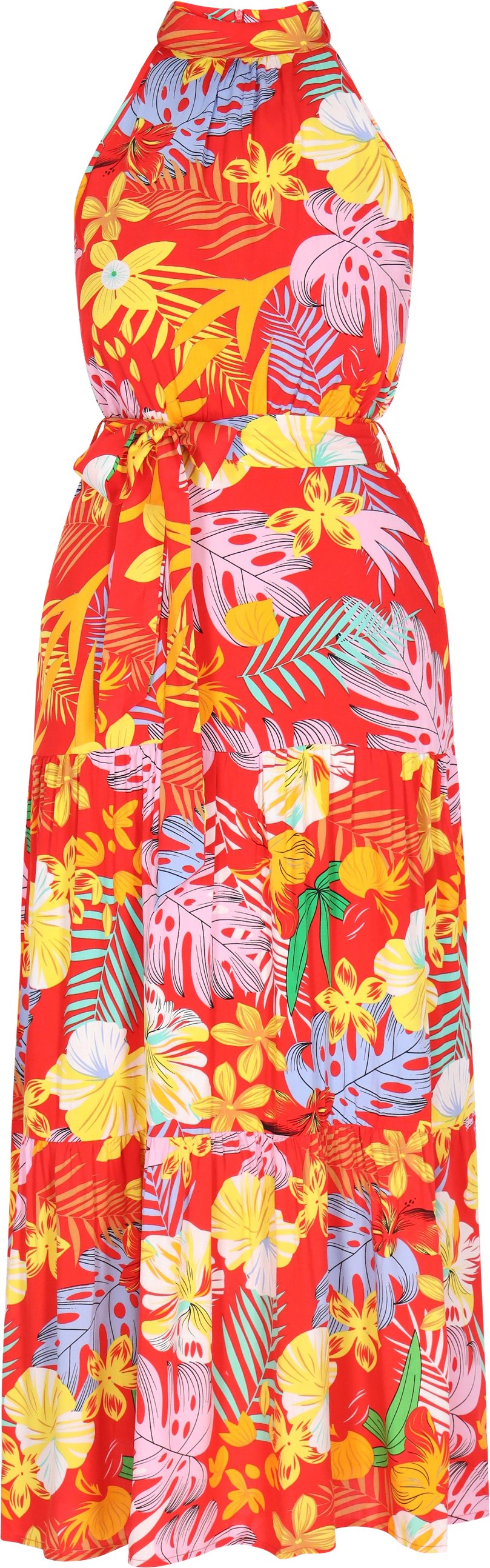 IZIA Kleid Frauen rot mehrfarbig