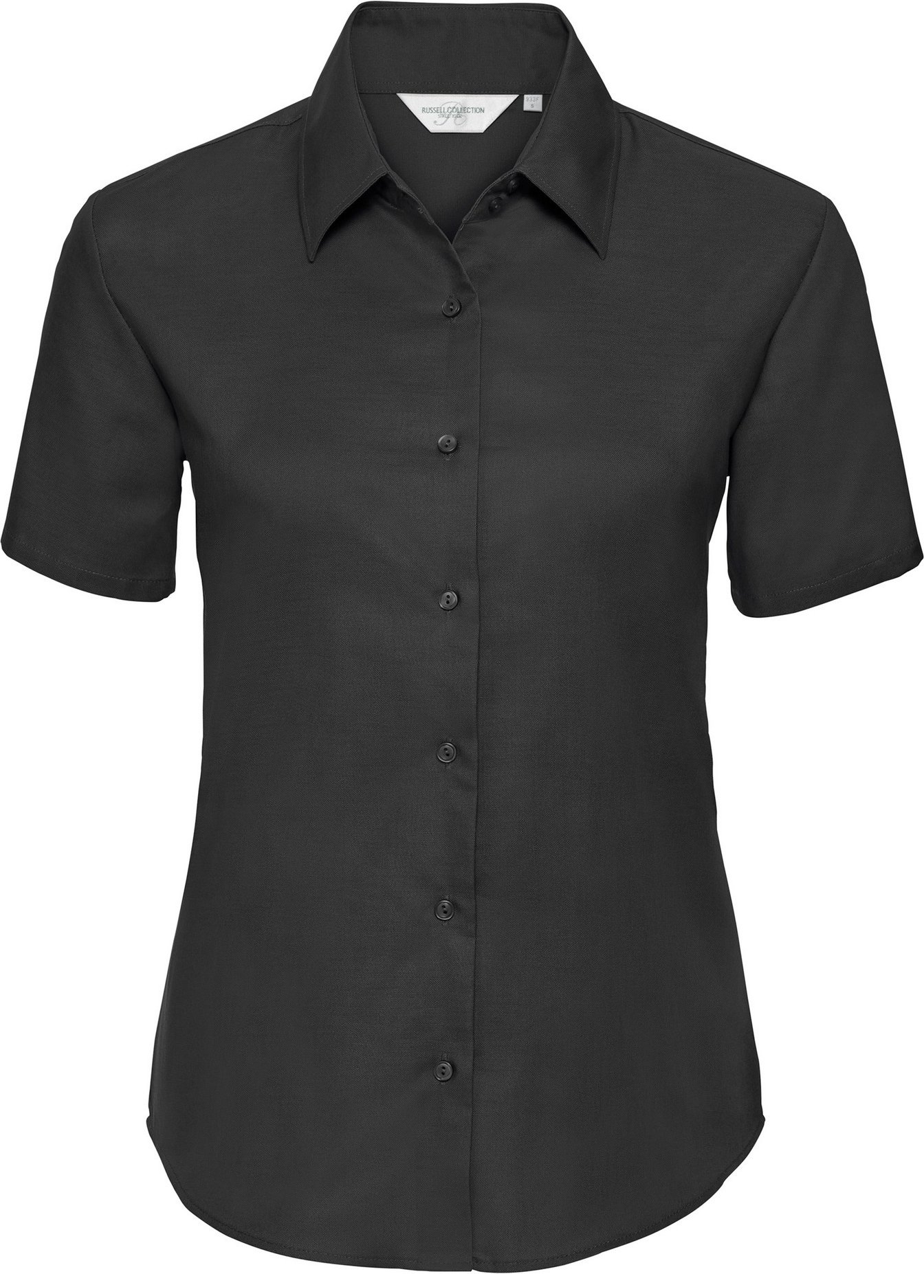 Russell Collection Damen/Damen Kurzarm Oxford Hemd (Schwarz)