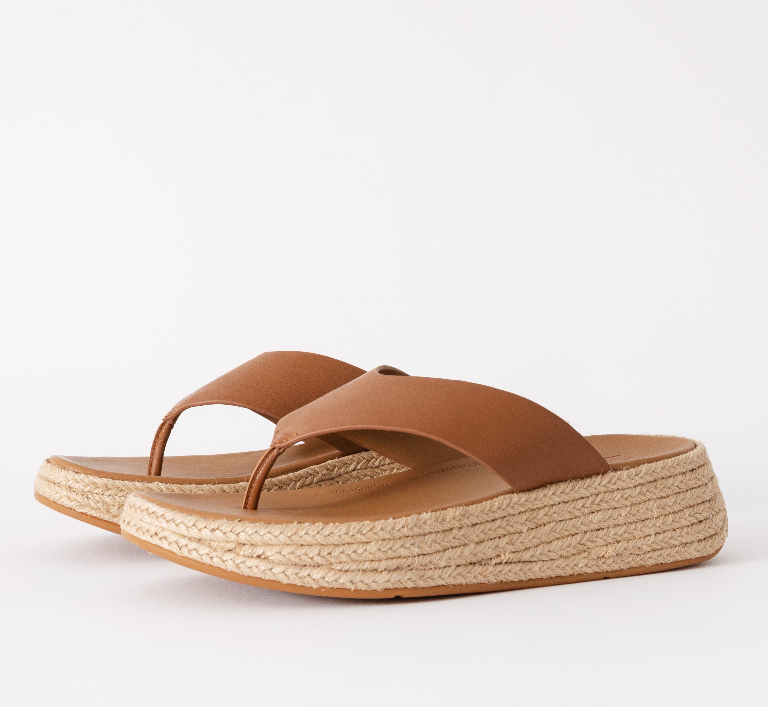 F-Mode Plattform-Sandalen in Tan