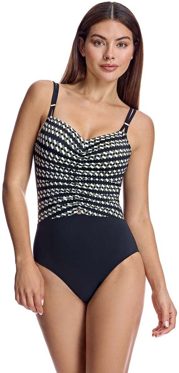 V-Ausschnitt Badeanzug mit Cups W250276 Damen