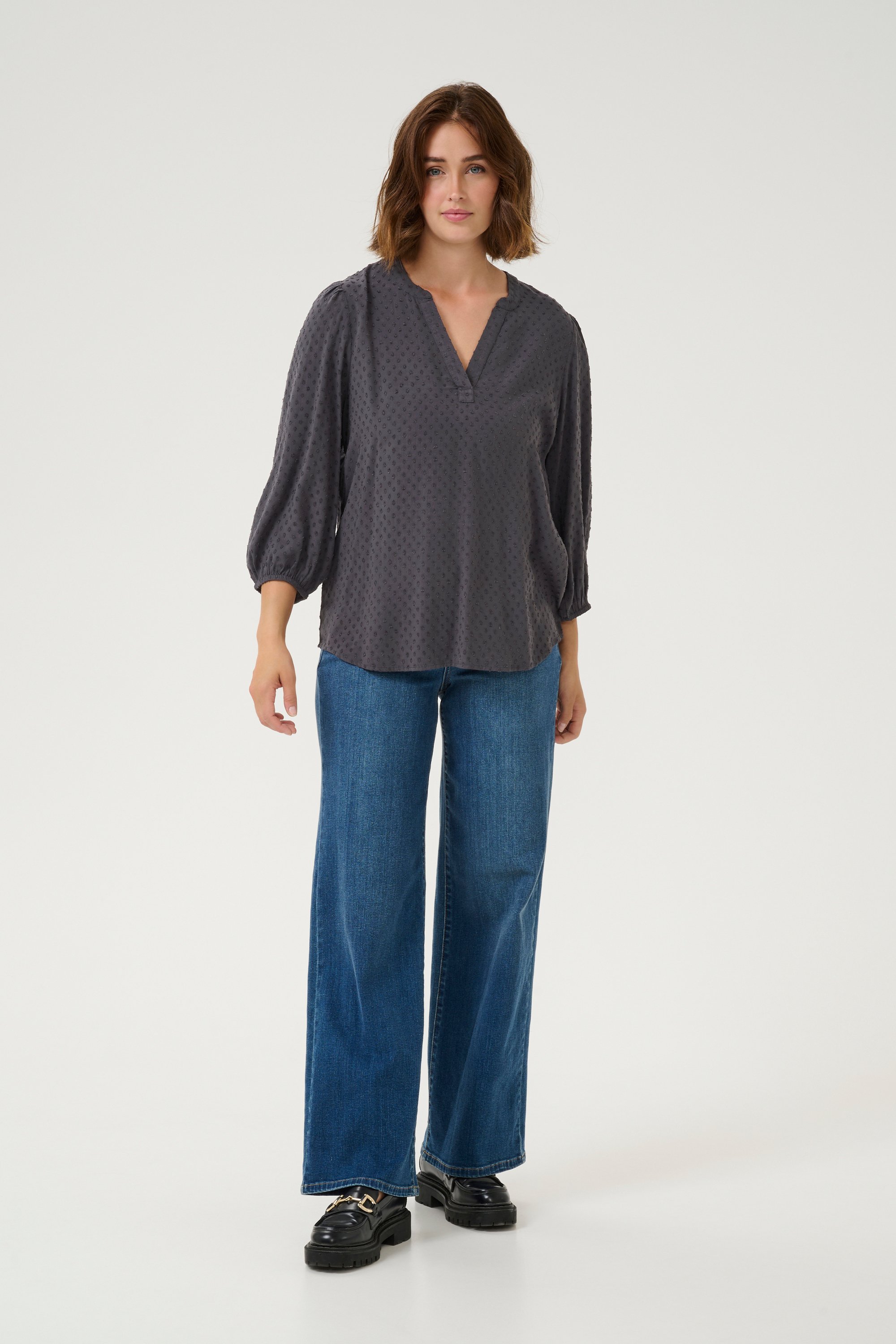 Thumbnail - Langarm-Bluse Regular fit Black Oyster