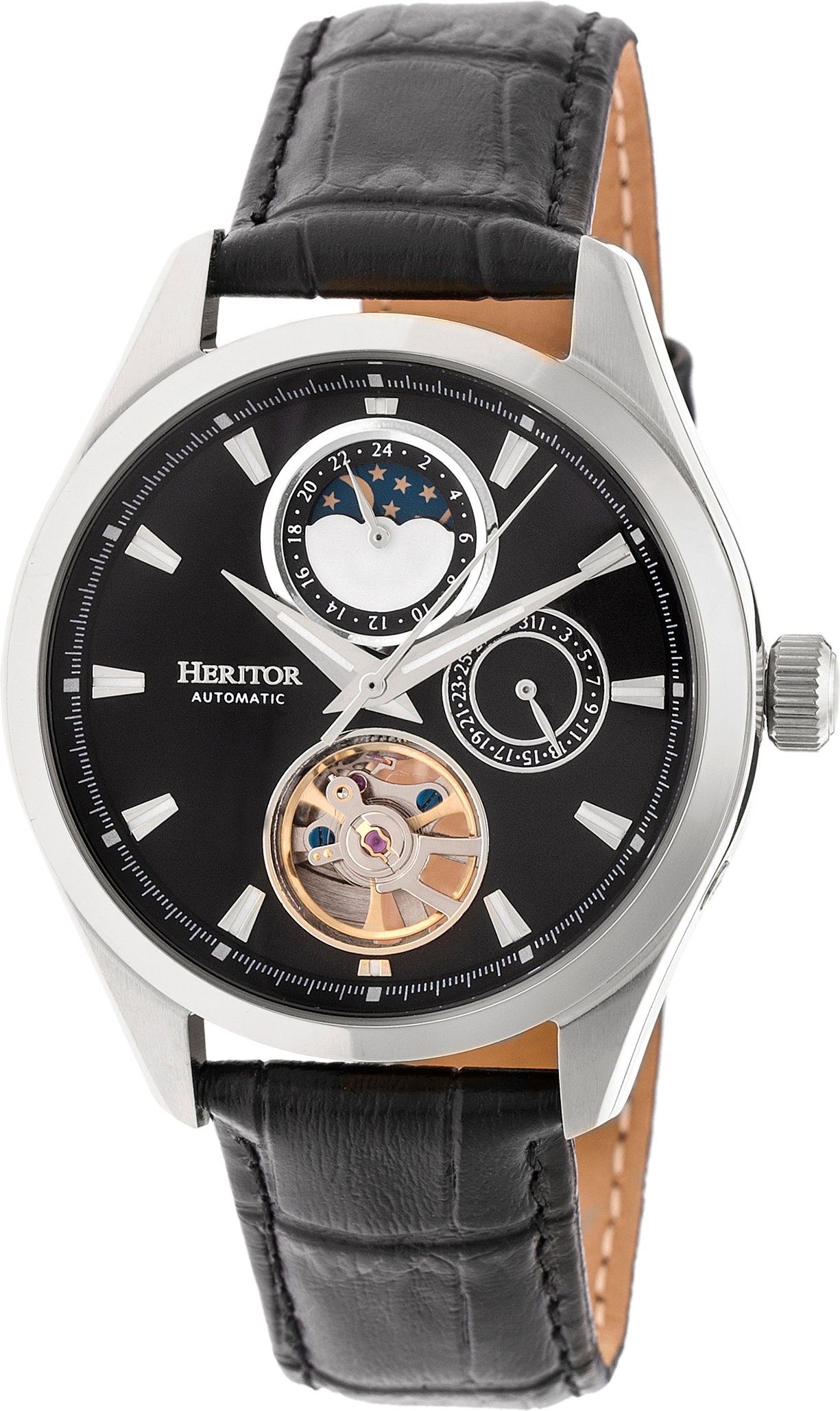 Heritor Automatik Sebastian Semi-Skelett Lederarmbanduhr