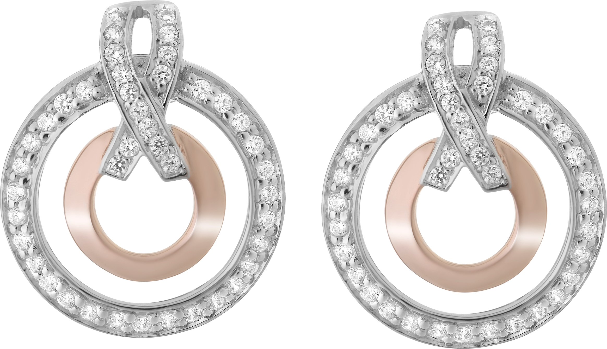 Orphelia 'Azalea' Tropfenohrringe aus 925er Sterlingsilber für Damen - Silber/Rosé ZO-7095/1