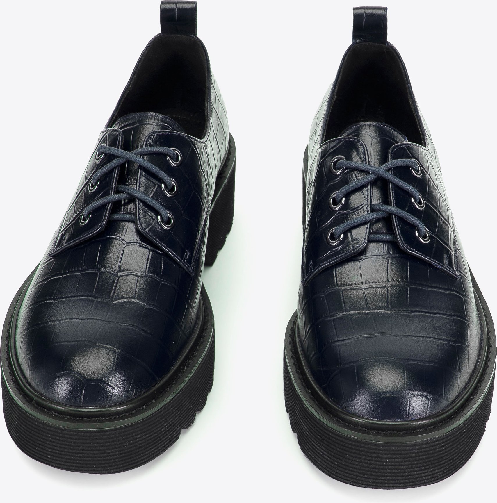 Wittchen Damen-Plateauschuhe aus Krokodilleder, marineblau, Naturleder