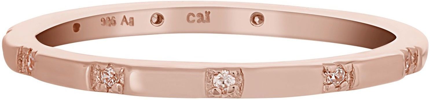 cai Ring 925 Silber rosévergoldet mit Zirkonia Stacking