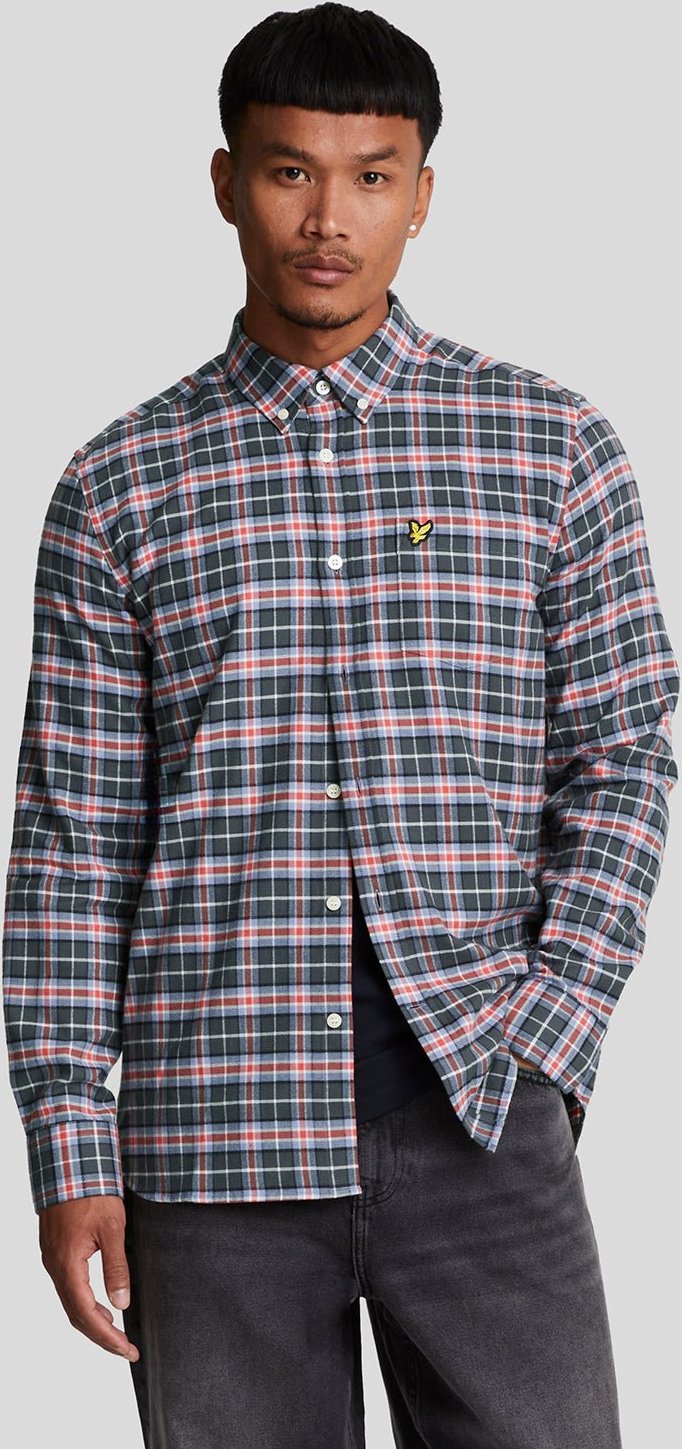 Lyle & Scott Karomuster Flanellhemd Blau