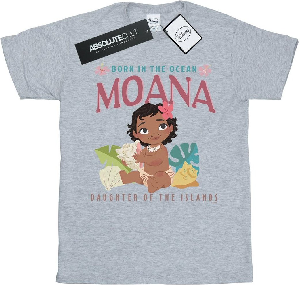 Disney - "Moana Born In The Ocean" T-Shirt für Mädchen (Grau)