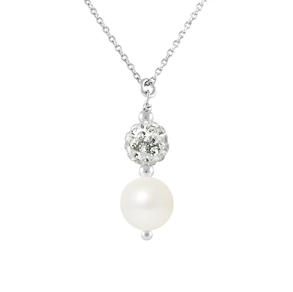 DIADEMA - Halskette - Weißes Kristall & Perle - Love Jewelry Collection