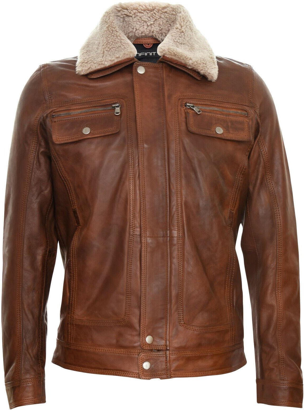 Herren Trucker Shirt Lederjacke-Galway