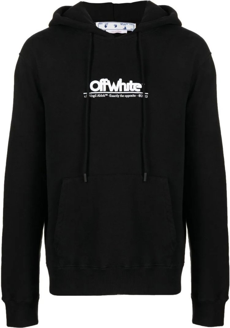 Off-White-Kapuzenpullover in Schwarz mit klobigem Logo und schmaler Passform