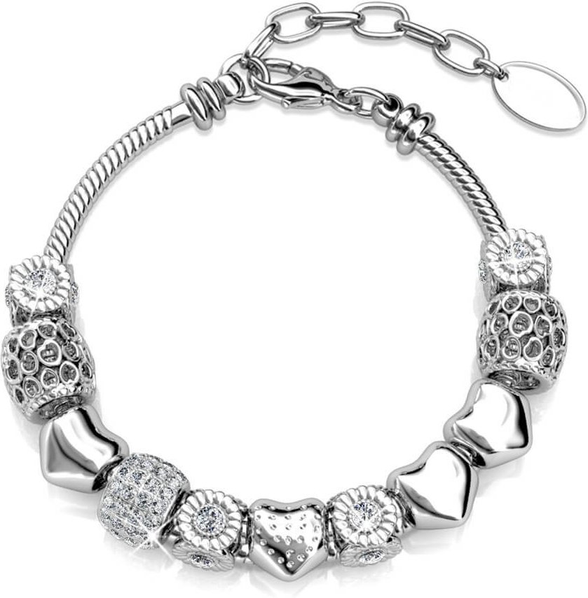 Strahlende Charm-Armbänder - Silber und Kristall