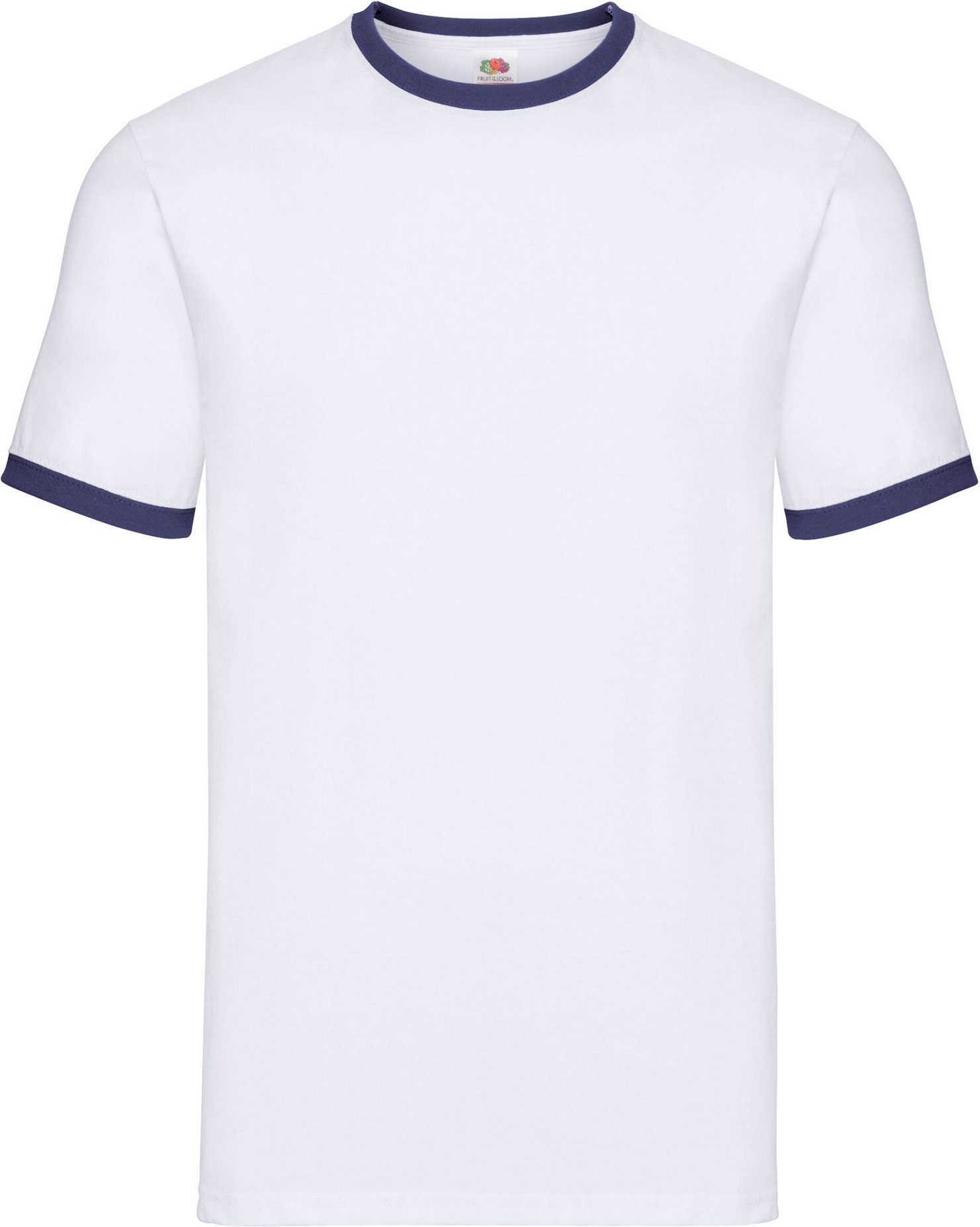 Fruit of the Loom - T-Shirt Ringer-Stil für Herren (Weiß/Marineblau)