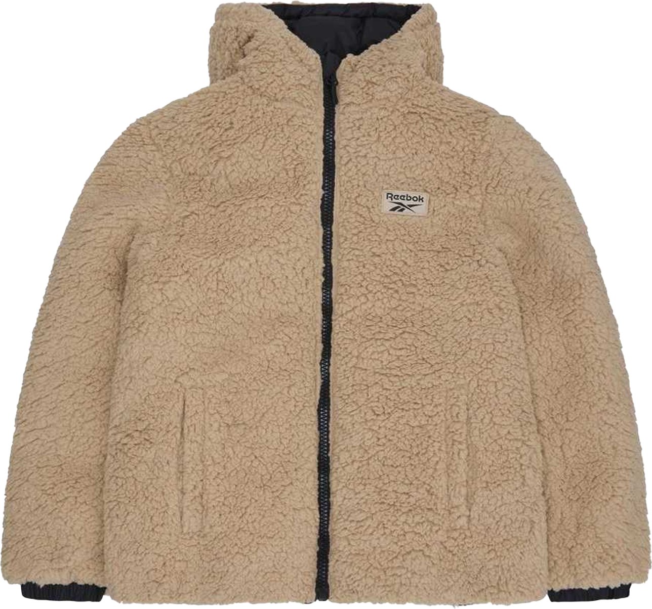 Reebok - Steppjacke für Damen, wendbar, Teddy (Schwarz)