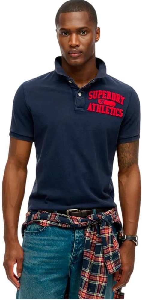 Polo Superdry Herren Vintage Athletic Marineblau