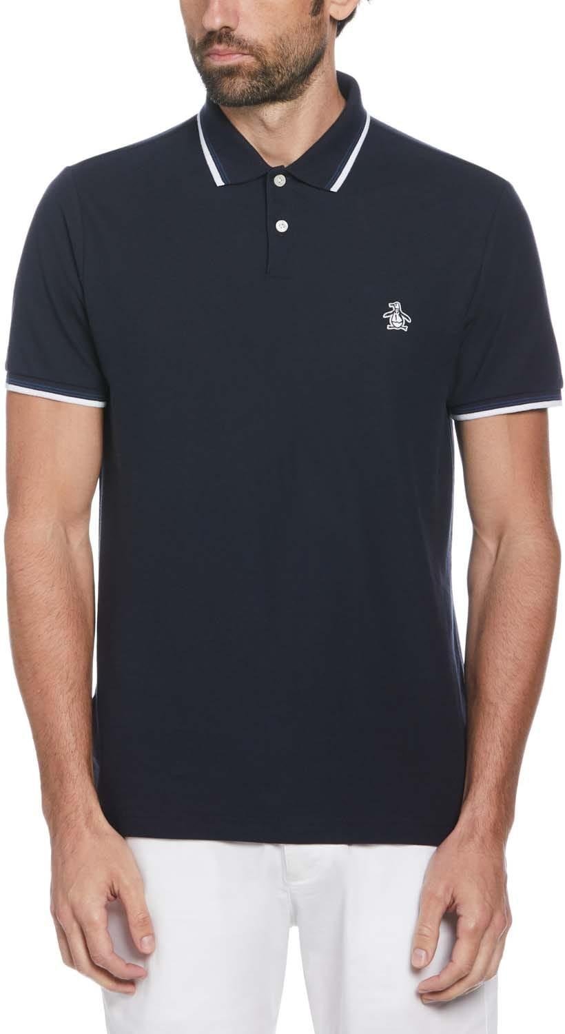 Original Penguin - Poloshirt Mit kontrastfarbenen Streifen für Herren (Marineblau)