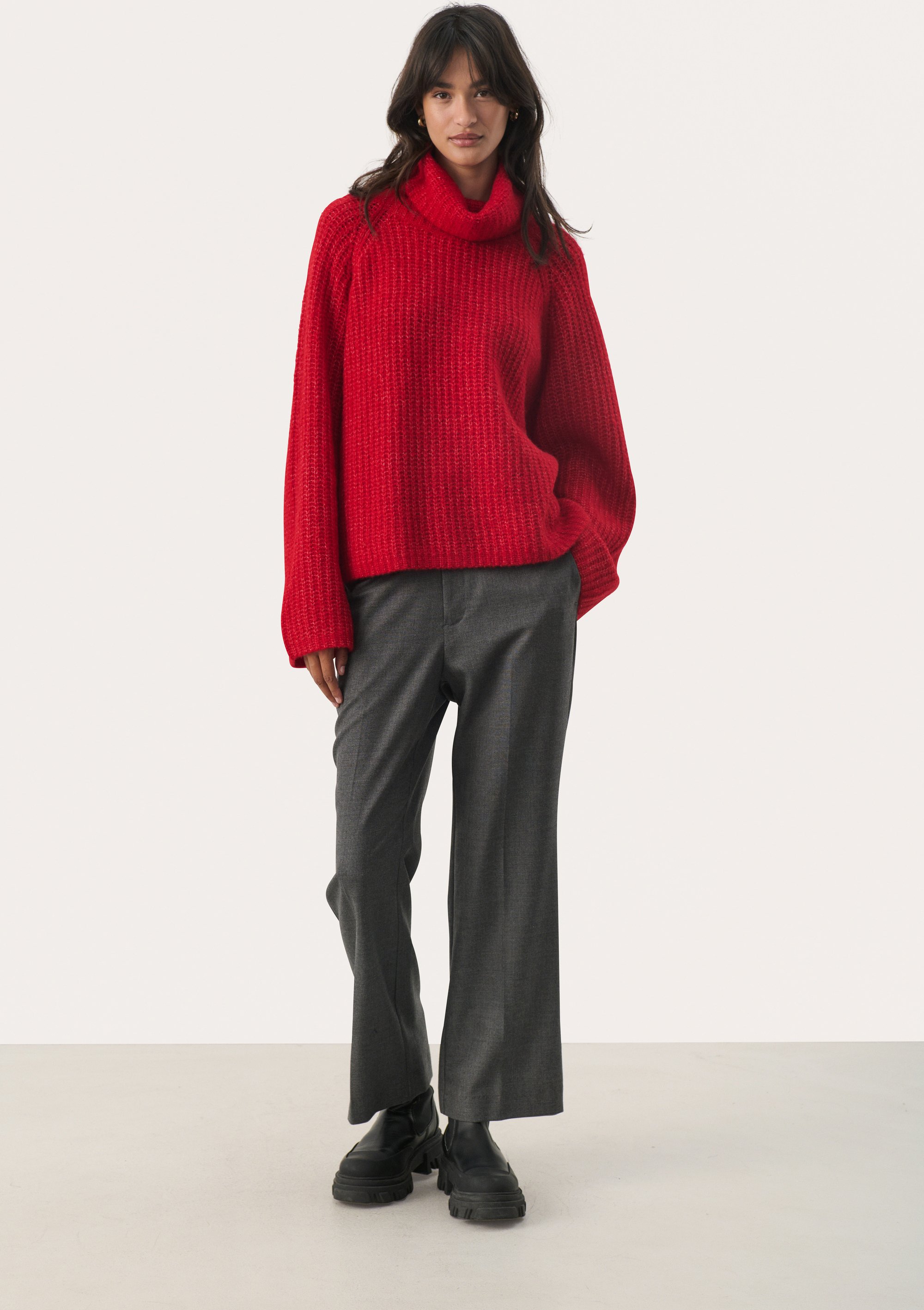 Strickpullover Lockere Passform red
