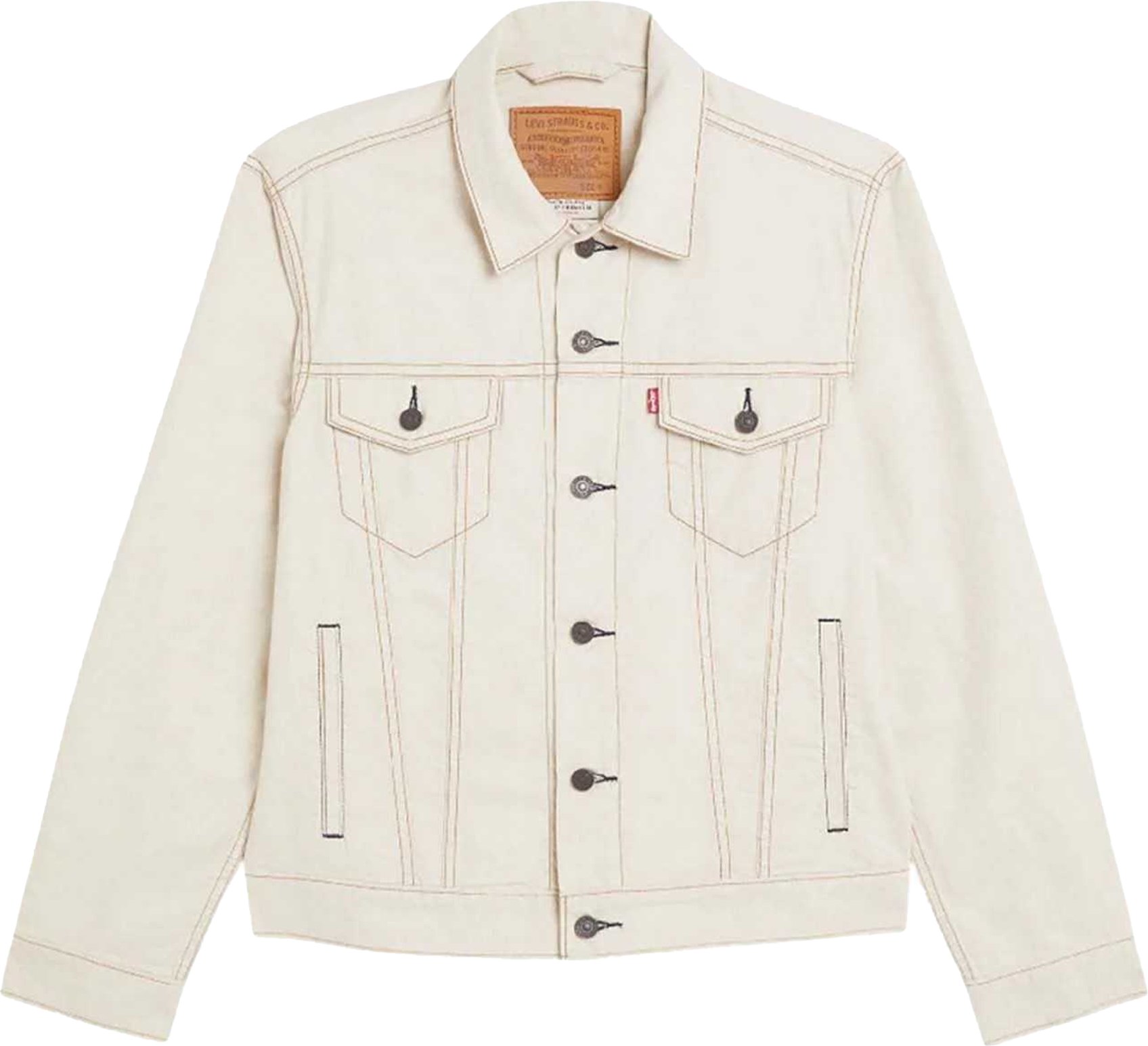 Levis - "The Linen+ Denim" Truckerjacke für Herren (Cremefarbe)