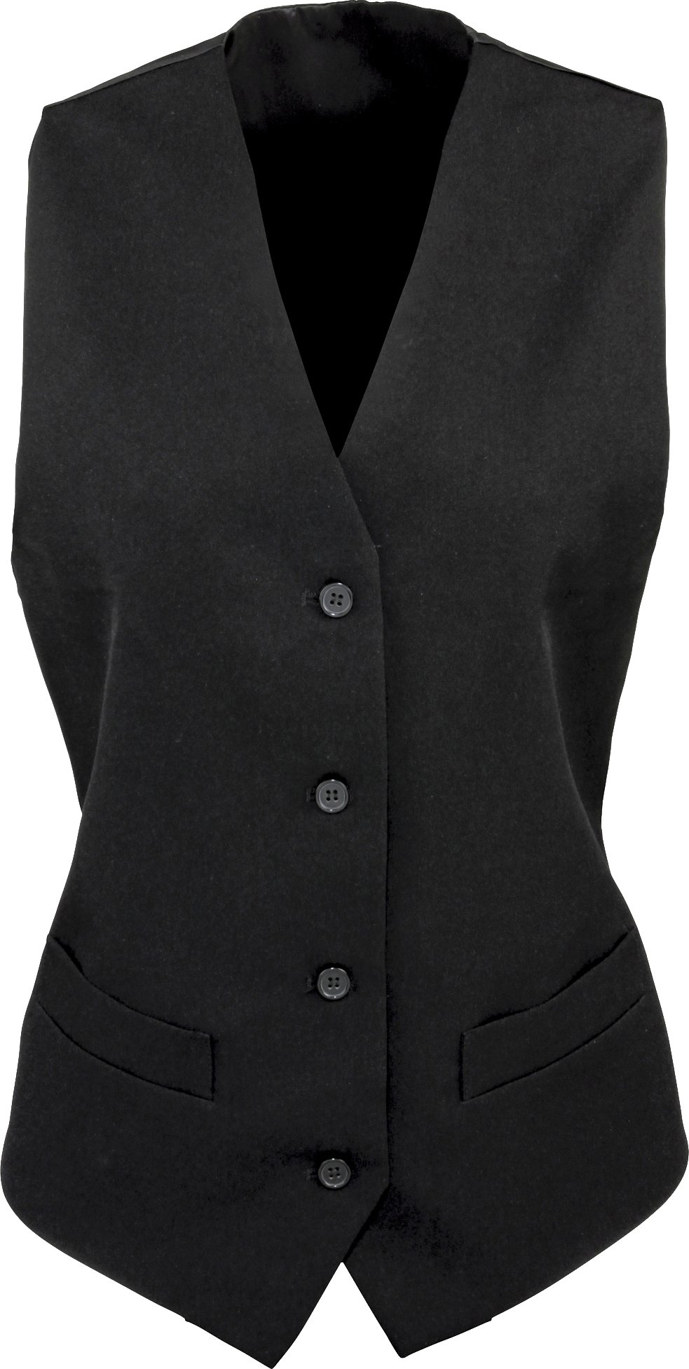 Premier Womens/Ladies Gefütterte Polyesterweste / Barkleidung / Catering (Schwarz)