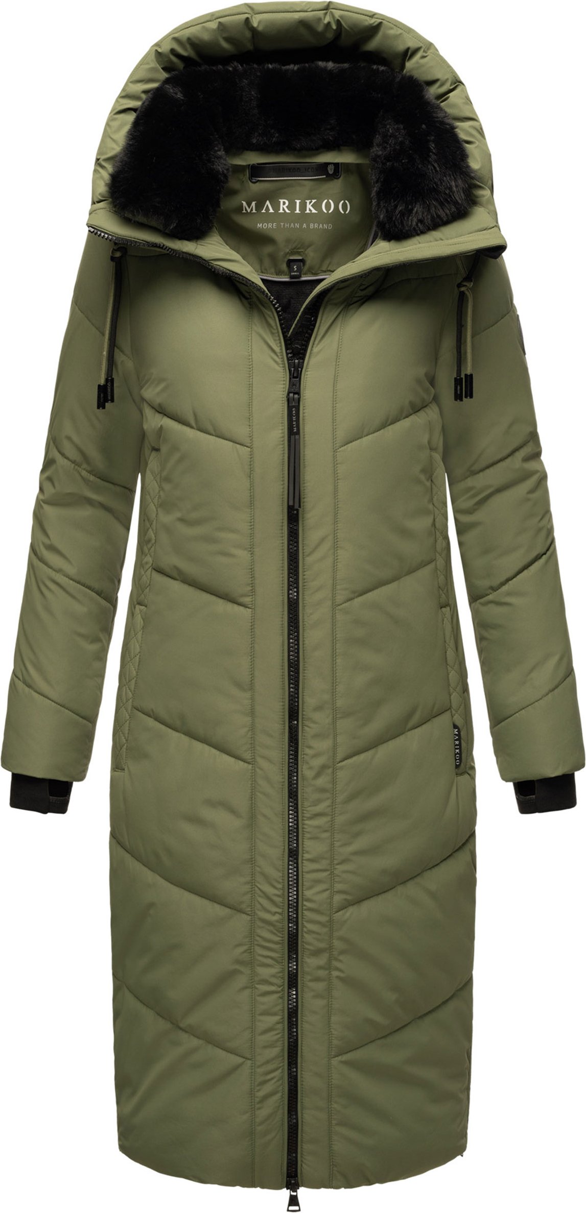 Marikoo Damen Winterjacke Nadaree – lang, warm & mit Kapuze