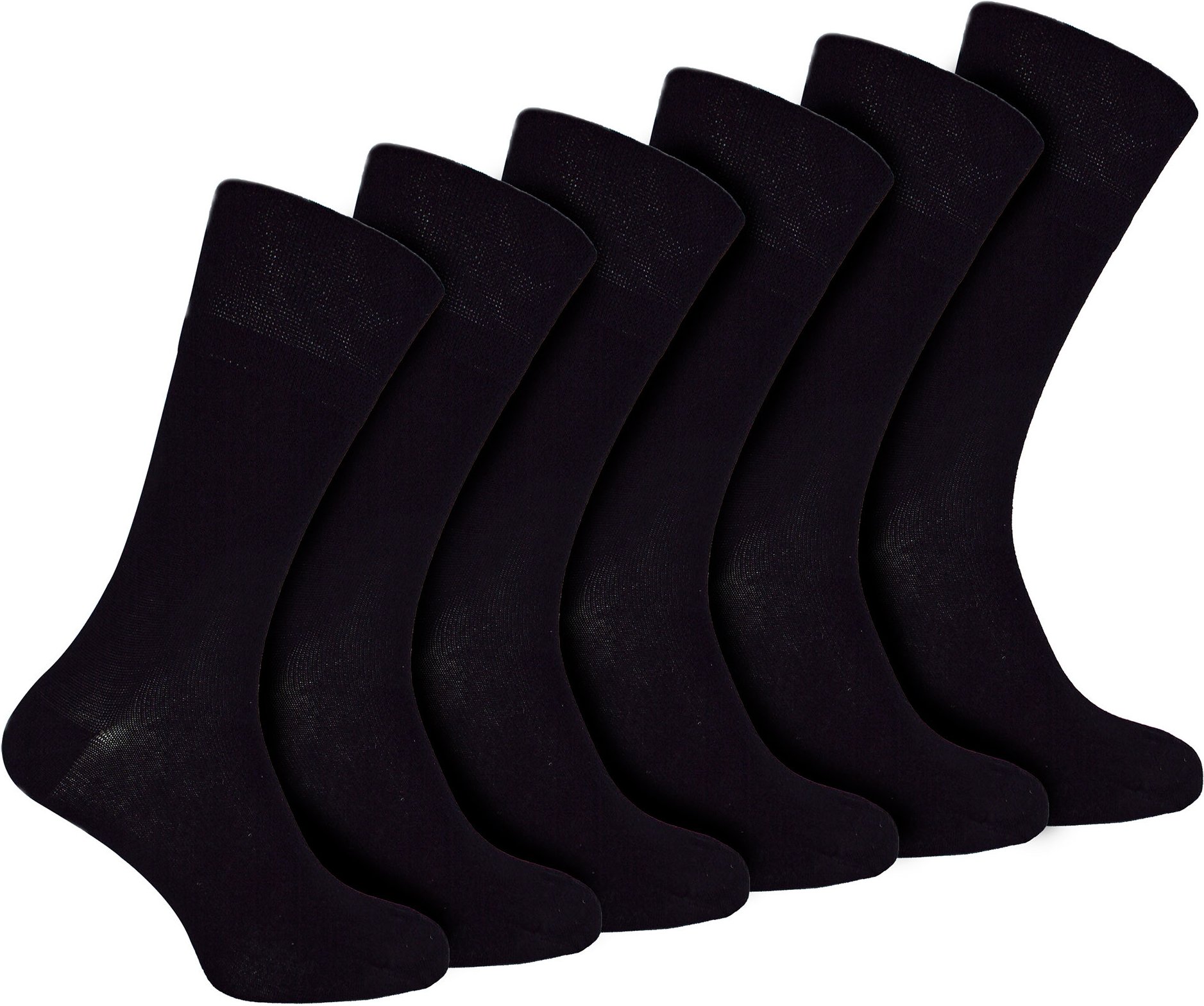 Thumbnail - IOMI - 6 Pack Herren Diabetiker Bambus Socken | Extra breite nahtlose lockere nicht elastische Socken - Schwarz
