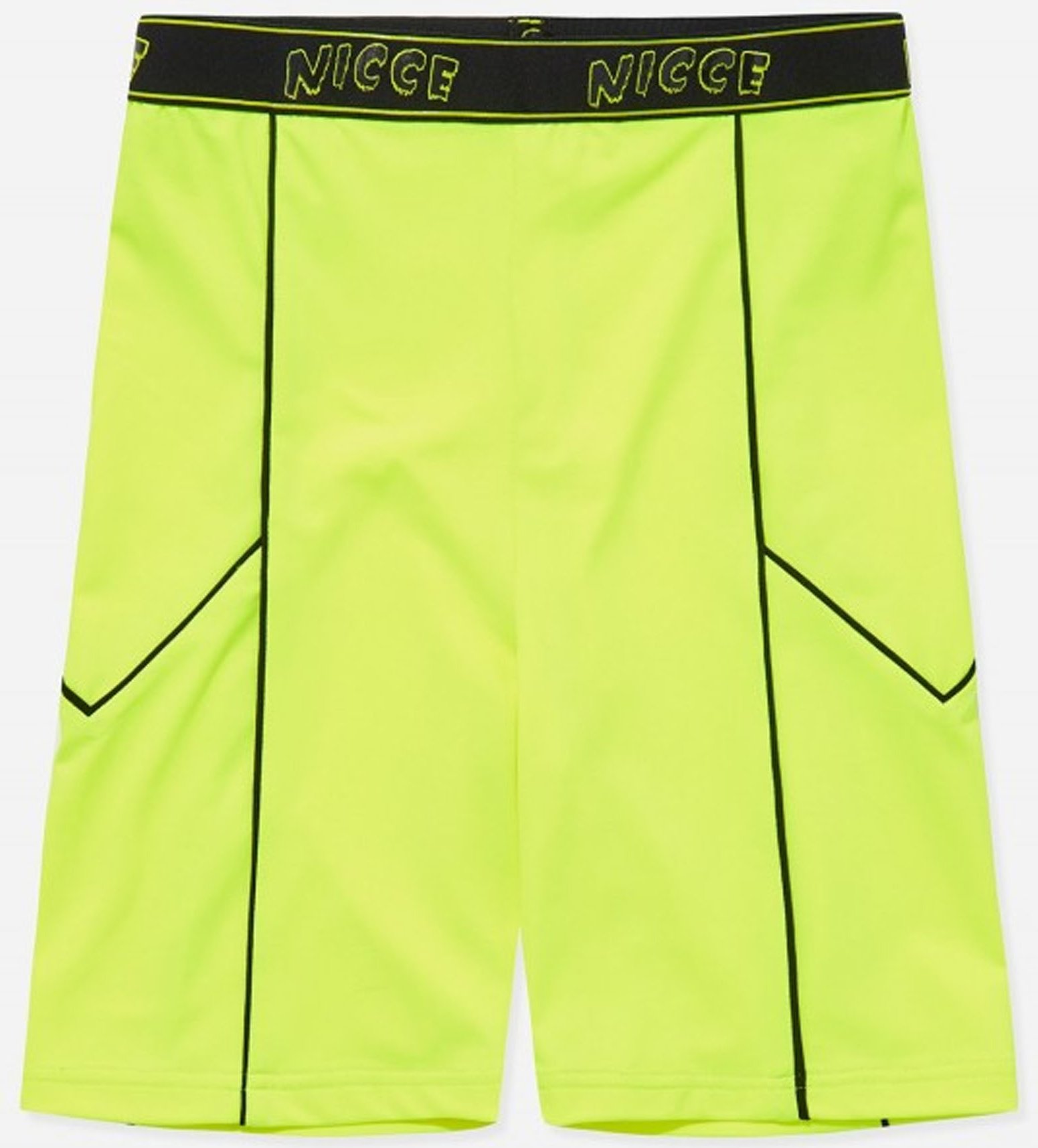 Nicce Graphic Logo Neon Yellow Womens Carbon Cycling Shorts 201 2 06 03 0180