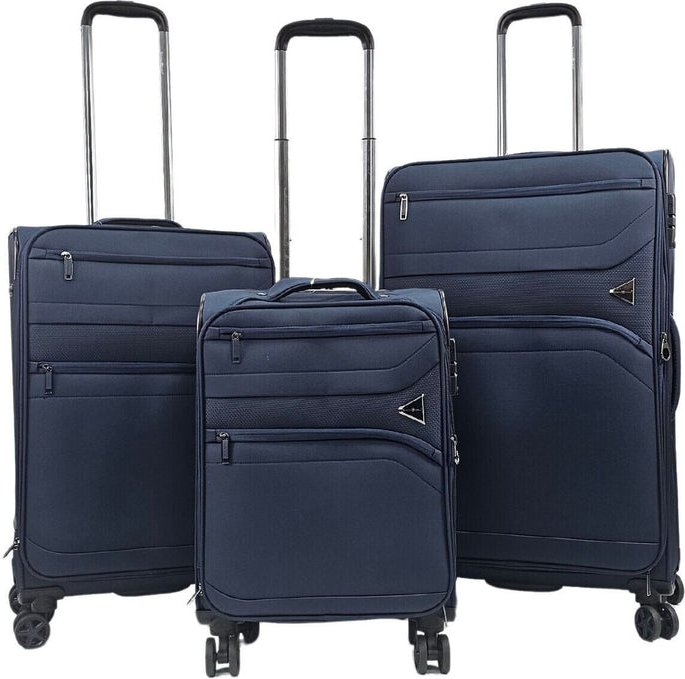 Leichter, marineblauer Reisegepäckkoffer mit 8 Rollen