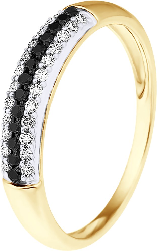 DIADEMA - Ring - Prestige Diamanten Weiß und Schwarz - Gelbgold