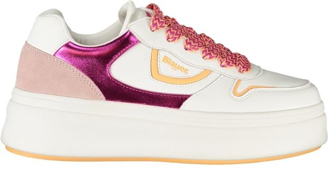 Blauer Weißer Polyurethan Damen Sneaker