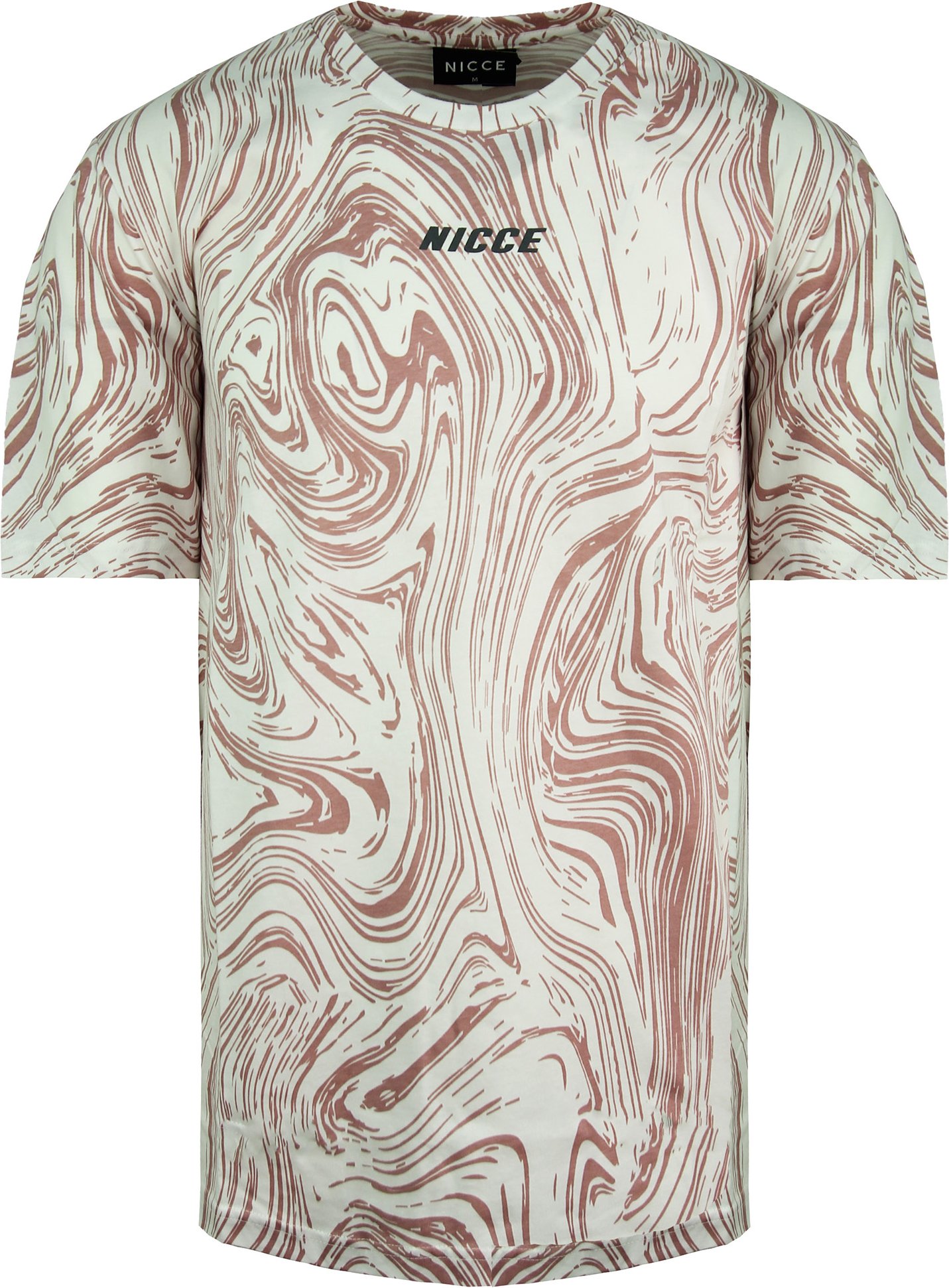 Nicce Crew Neck Kurzarm weiß rosa Herren Asche T-Shirt 211 1 09 05 0338