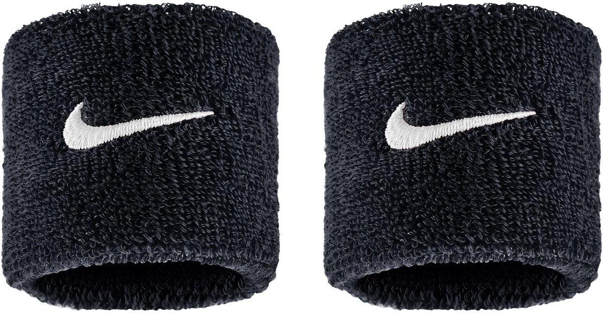 Nike - "Classic" Schweißband, Swoosh (2er-Pack) (Schwarz)