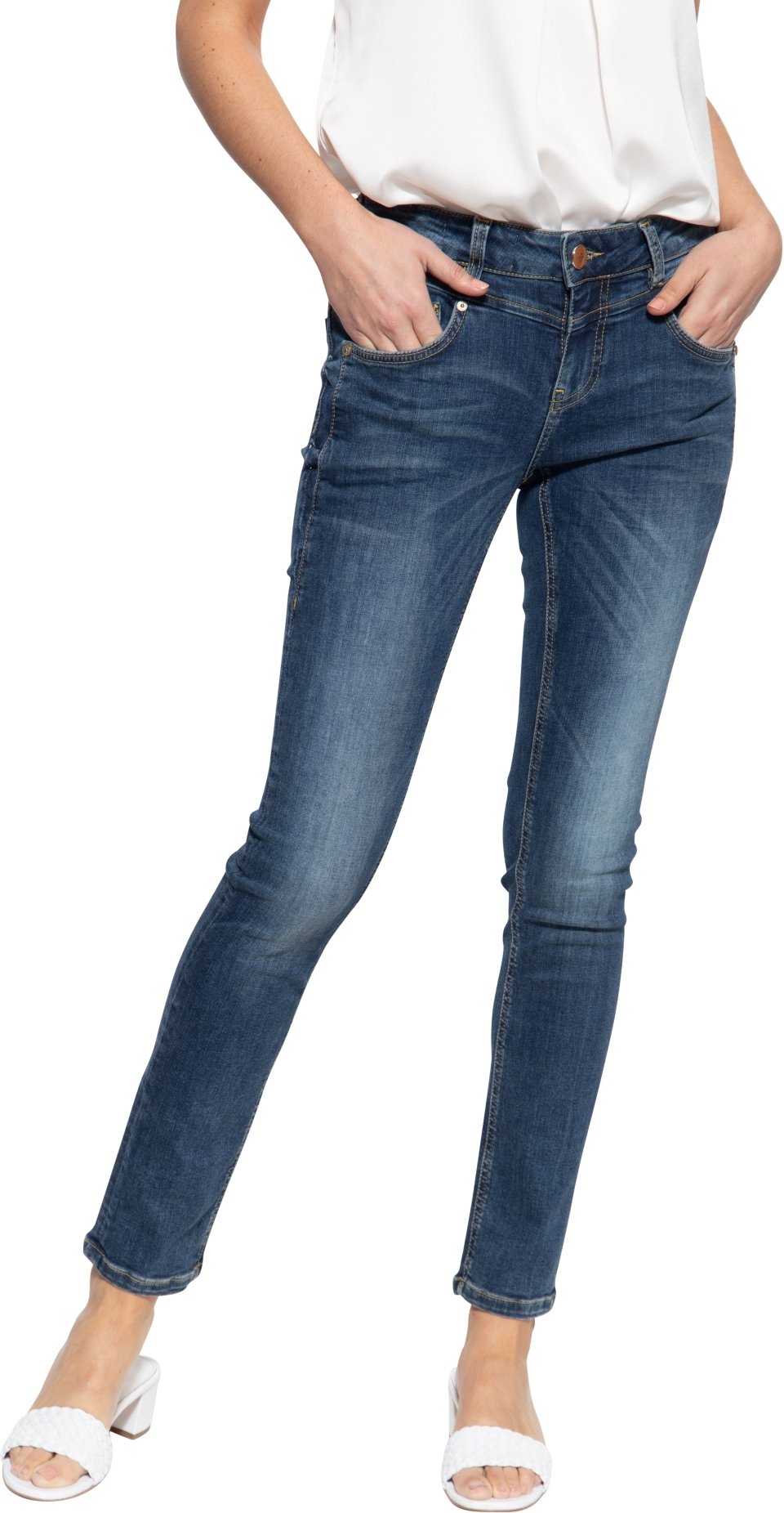 Amor, Truth & Trust Damen 5-Pocket Jeans Zoe dunkelblau