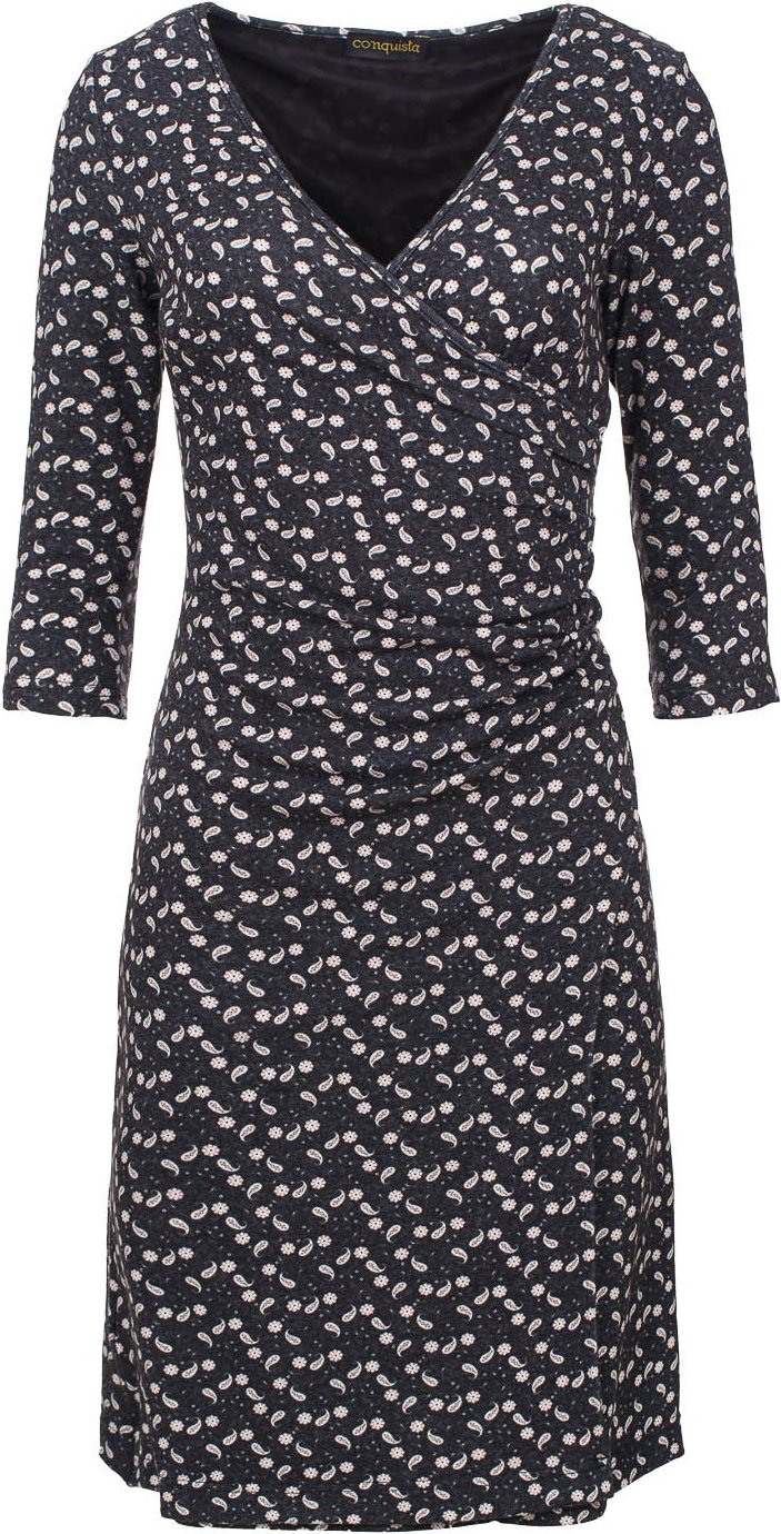 Thumbnail - Print Faux Wrap Kleid aus Wolle