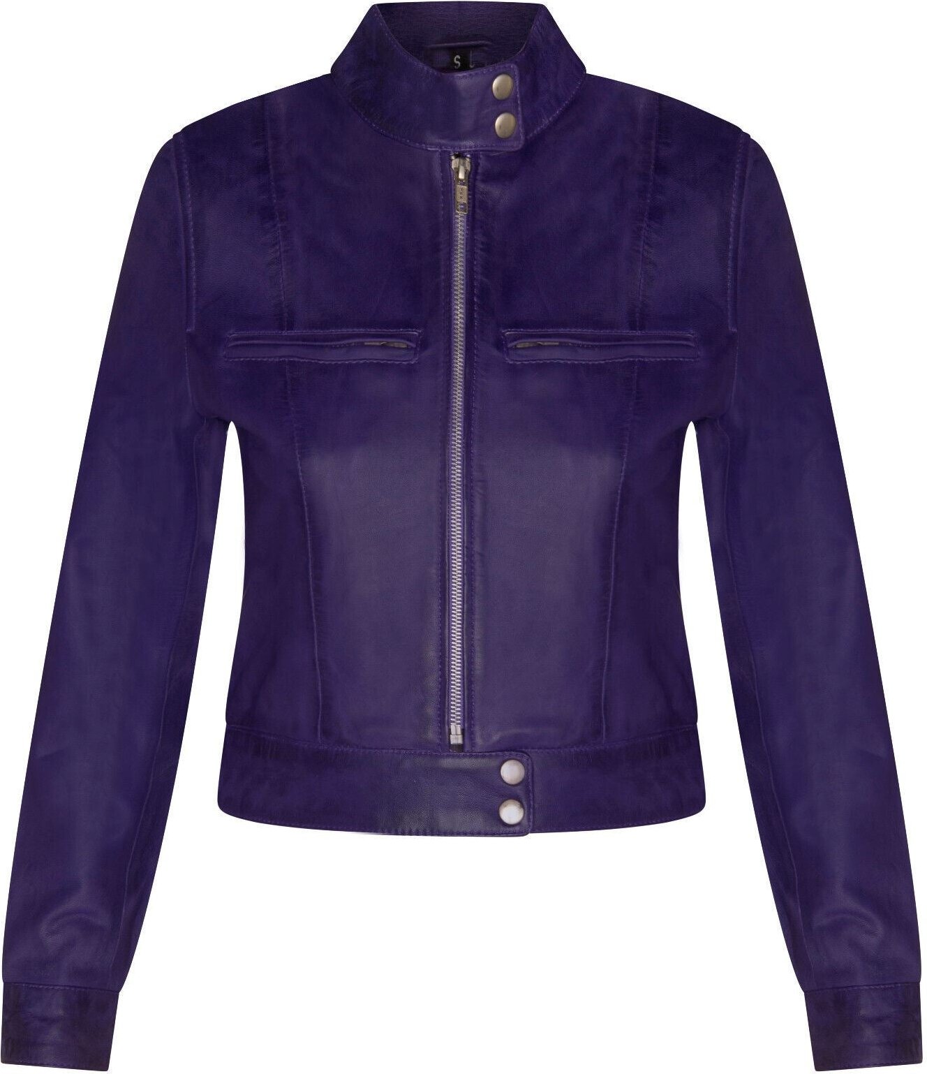 Schlichte Damen-Motorrad-Bikerjacke aus Leder – Braga