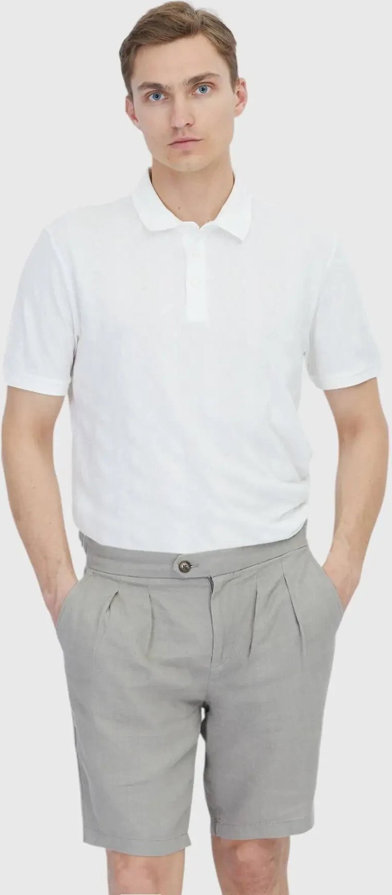 Weißes Baumwoll-Polo-T-Shirt