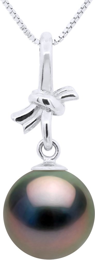 Anhänger KNOT - Weißgold - Echte Tahiti-Zuchtperle rund 9-10 mm