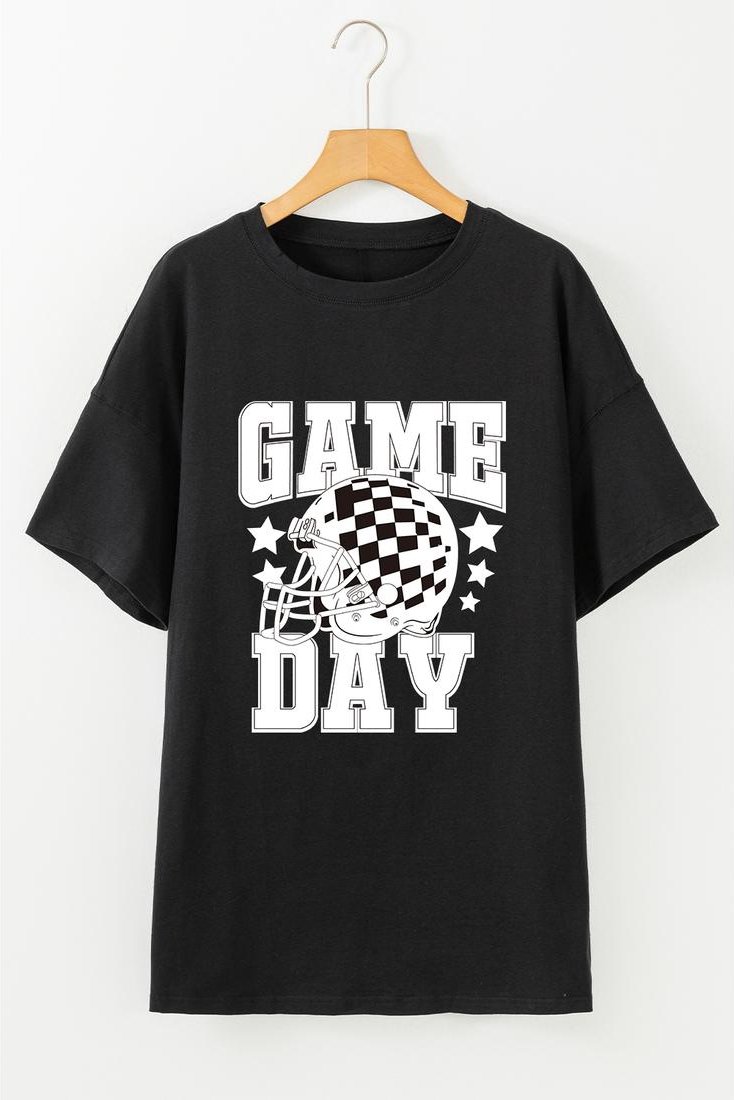 Thumbnail - Azura Exchange Herren Spieltag Football Helm Grafik T-Shirt Schwarz