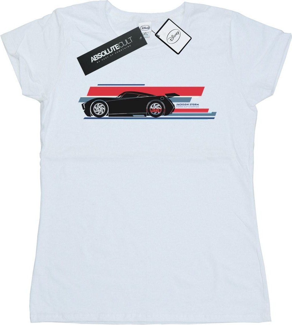 Disney - "Cars Jackson Storm Stripes" T-Shirt für Damen (Weiß)