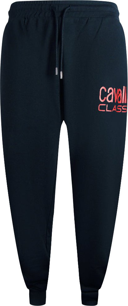 Cavalli Class Bold Red Logo Marineblaue Jogginghose