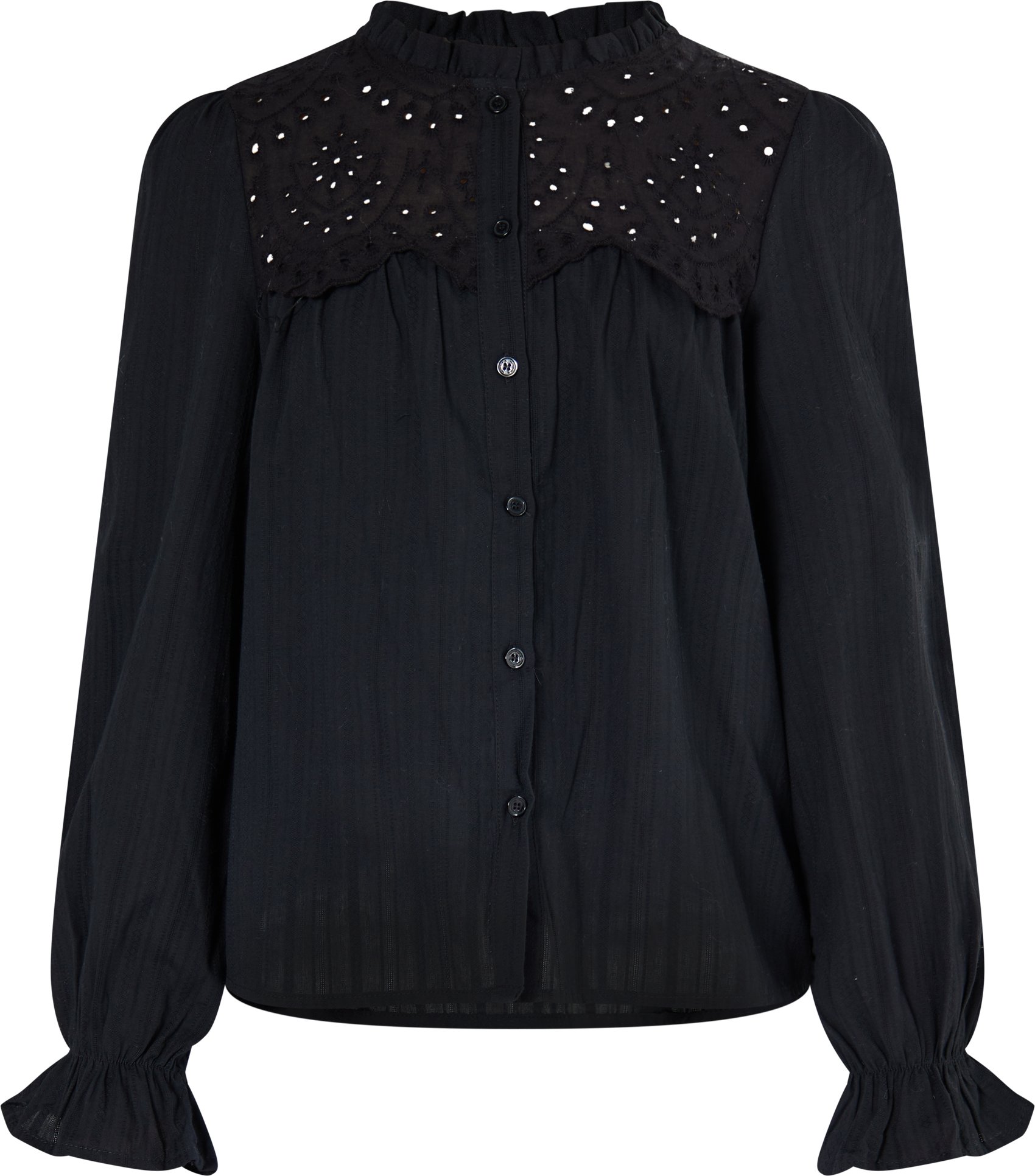 Dreimaster Langarmbluse Damen schwarz